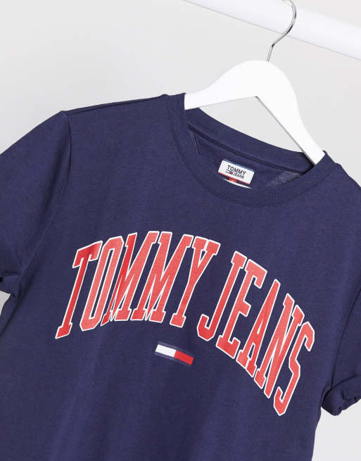 Navy tommy jeans clearance t shirt