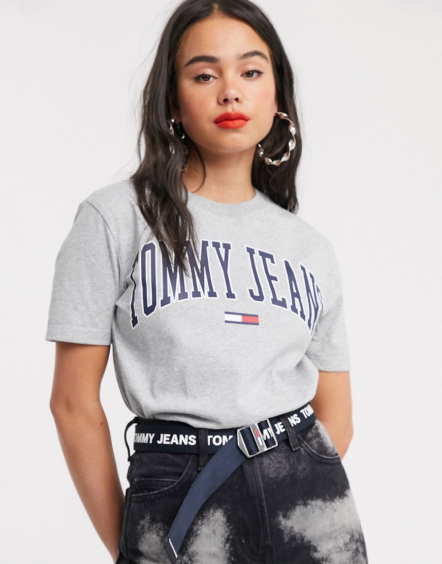 Tommy Jeans collegiate logo t-shirt-Grey
