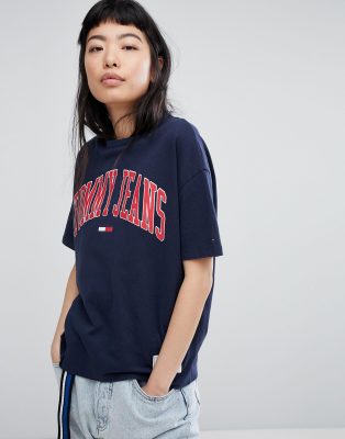 tommy jeans collegiate logo tee