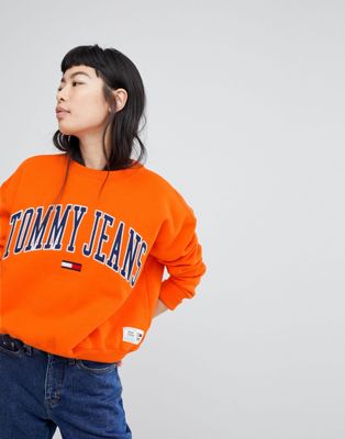 orange tommy jeans sweatshirt