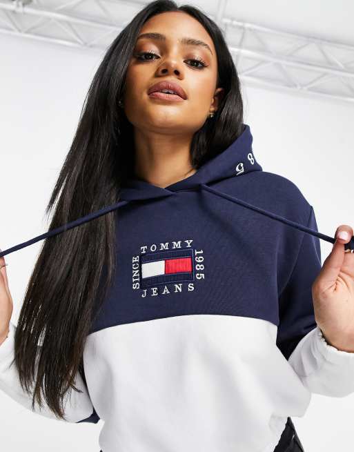 Color block hoodie on sale tommy hilfiger