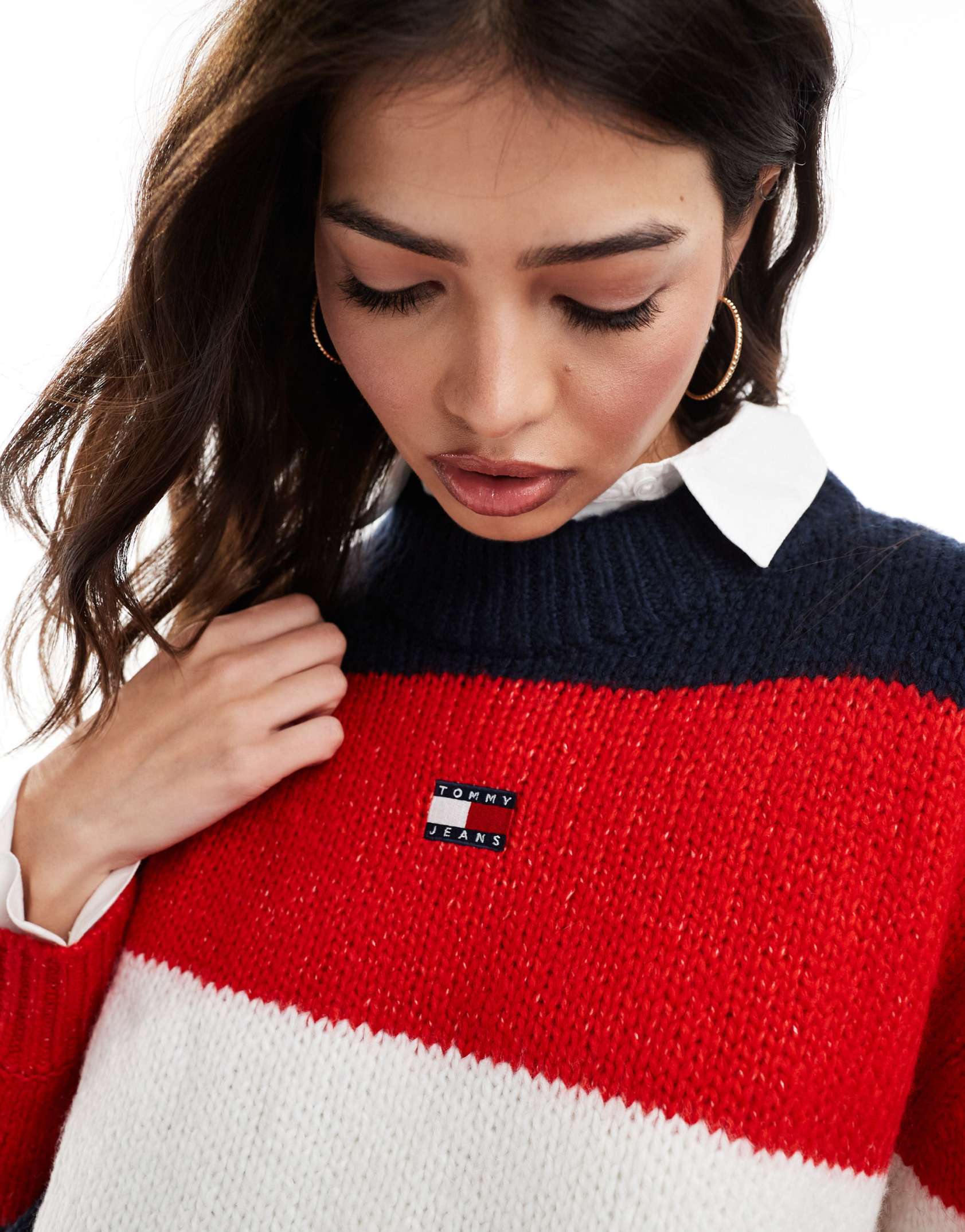 Tommy Jeans colorblock sweater in multi ASOS Price Checker