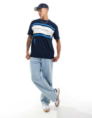 Tommy Jeans colorblock t-shirt in blue | ASOS