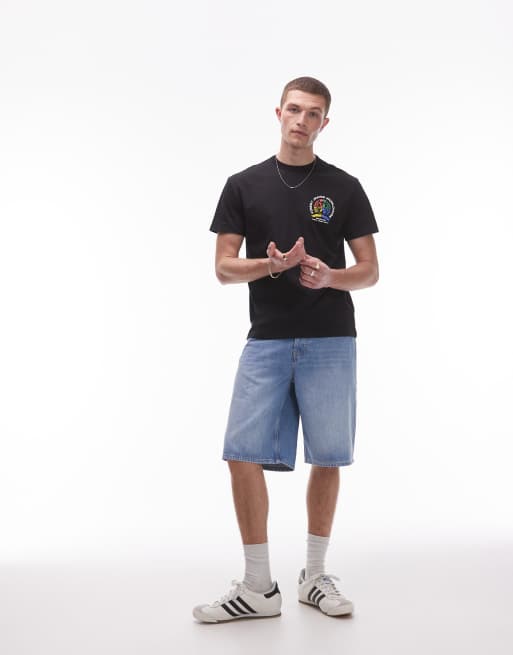 Tommy Jeans colorful crest logo t-shirt with backprint graphic in black, 4 of 4