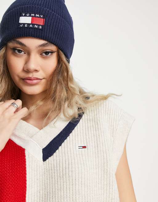 Tommy Jeans colour block sweater vest in multi, 3 of 4