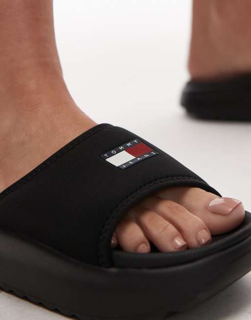 Tommy Jeans comfy pool sliders in black ASOS