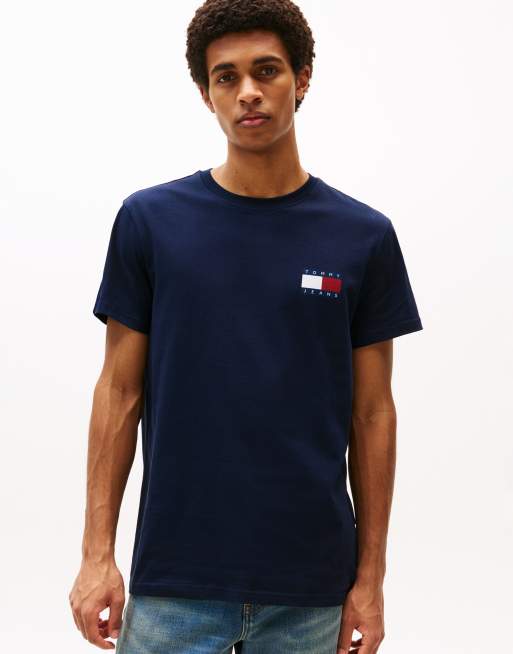 Tommy Jeans - Confezione da 2 T-shirt slim fit bianca e blu navy con logo della bandiera, 2 di 4