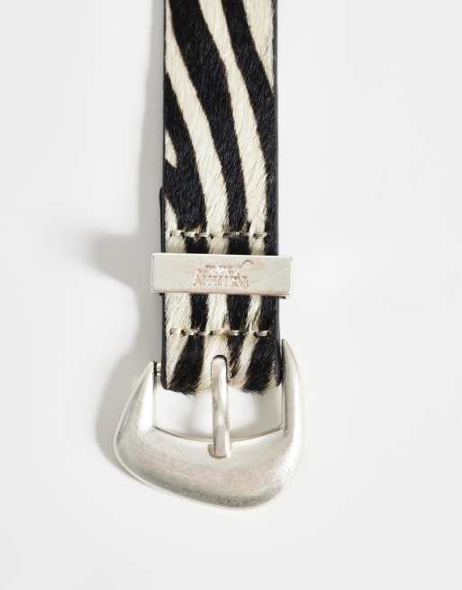 Tommy Jeans Cool 3.5 cm belt in zebra print, 2 of 3