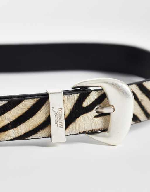 Tommy Jeans Cool 3.5 cm belt in zebra print, 3 of 3