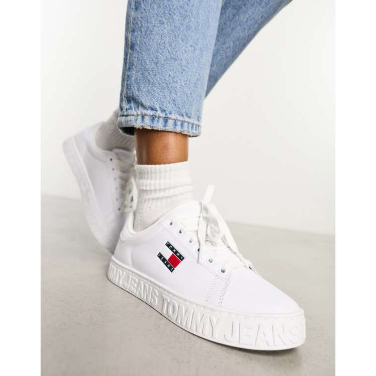 Tommy Jeans flatform essential sneakers in white