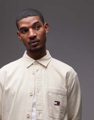 Tommy Jeans Cord Overshirt In Metallic