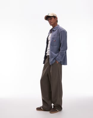 Tommy Jeans cord overshirt in dark blue - view 1