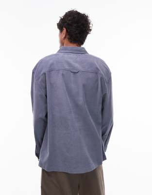 Tommy Jeans Cord Overshirt In Blue