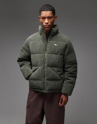 Tommy Jeans Cord Puffer Jacket In Green