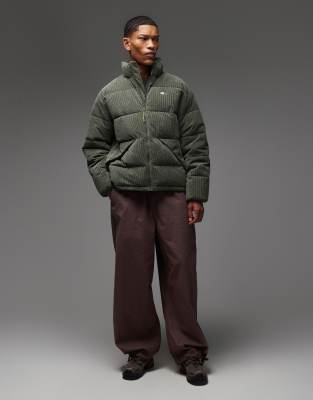 Tommy Jeans Cord Puffer Jacket In Green