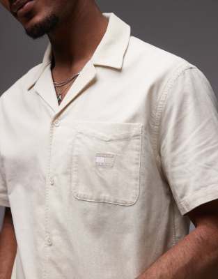 Tommy Jeans Corduroy Camp Collar Shirt In Multi