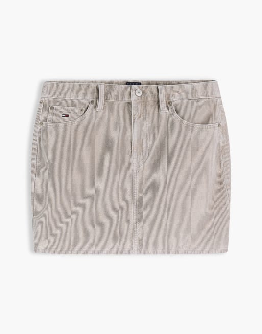 Tommy Jeans Corduroy mini skirt in limestone dust, 5 of 6