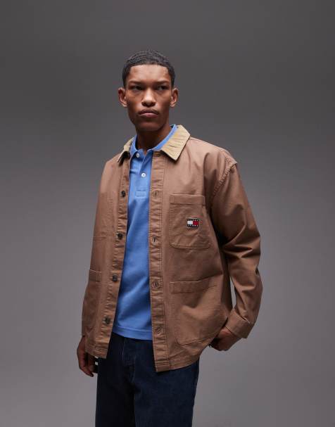 Tommy Jeans corduroy overshirt in brown - view 1