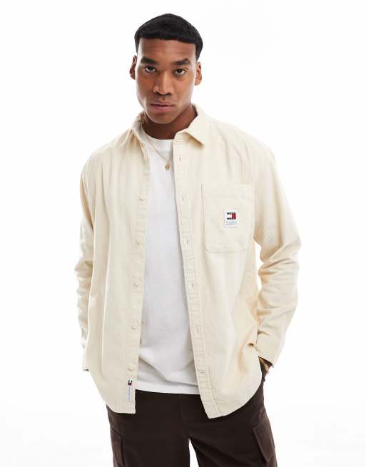 Tommy Jeans Corduroy Relaxed Shirt in Beige