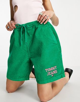 Tommy Jeans corduroy shorts in green - ASOS Price Checker