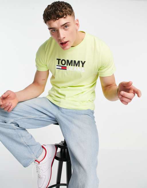 neon green tommy hilfiger t shirt