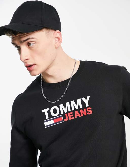 Tommy Jeans – Corp – Sweatshirt in Schwarz mit Markenlogo, 4 von 4
