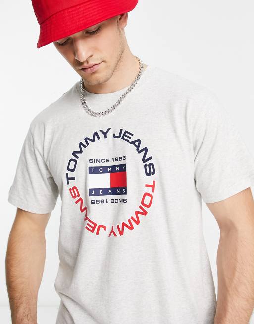 Tommy Jeans cotton athletic circle logo relaxed fit t shirt in