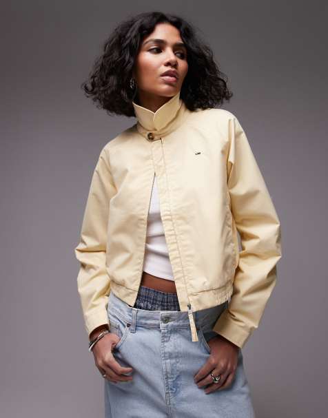 Tommy Jeans cotton bomber jacket in butter yellow - view 1