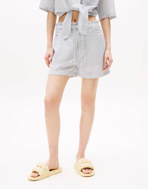 Tommy Jeans cotton linen short in Light Grey - view 1