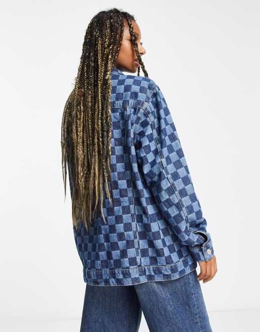 Tommy Jeans cotton oversized utility jacket in checkerboard print , 4 of 4