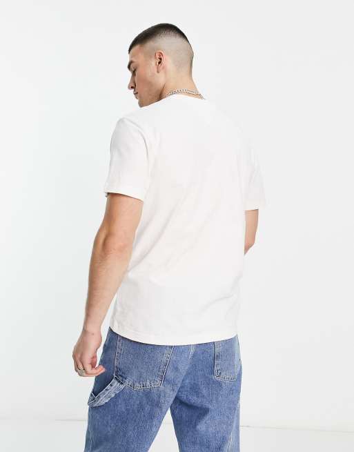 Tommy Jeans cotton small varsity logo classic fit t-shirt in off white, 2 of 4