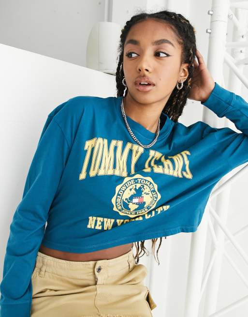 Green tommy cheap jeans sweatshirt