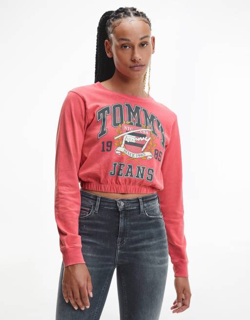 Tommy Hilfiger Women's Elastic Hem Crew Neck Sweatshirt