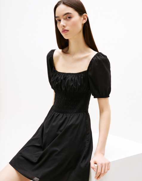 Tommy Jeans cotton voile mini dress in Black