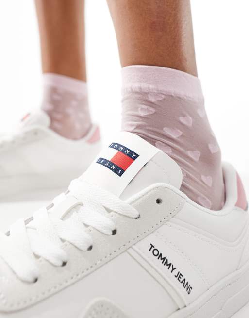 Tommy Jeans – Court – Biało-różowe buty sportowe, 4 z 5