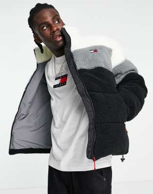 Tommy Jeans Cozy capsule borg colourblock puffer jacket relaxed