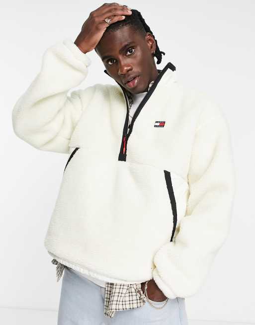 Tommy hilfiger sherpa on sale half zip hoodie