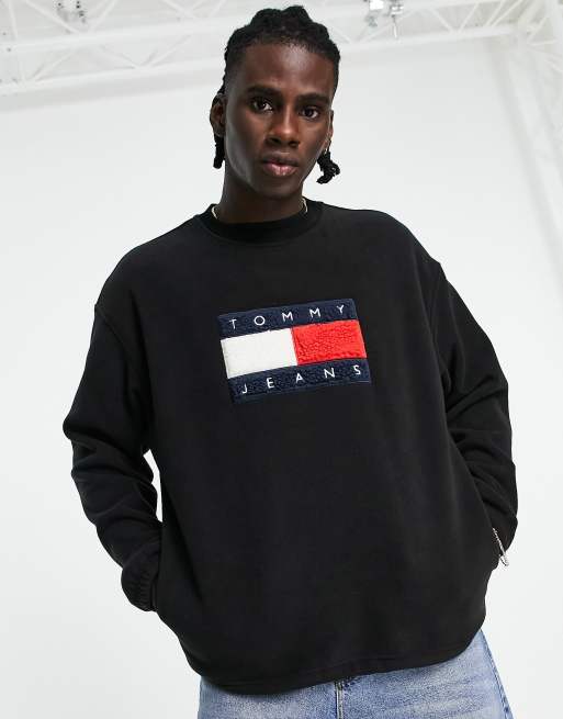 Tommy Jeans - Cozy Capsule - Sort sweatshirt i polarfleece, 4 af 4