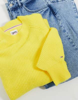 yellow tommy jeans crew neck