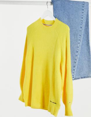 yellow tommy jeans crew neck