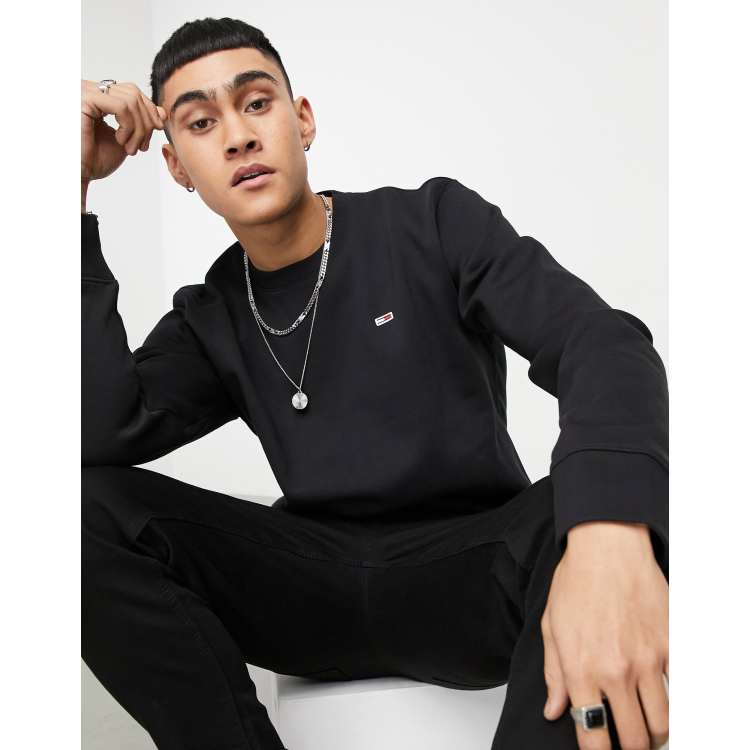 Tommy Jeans crew neck logo | in ASOS black sweatshirt