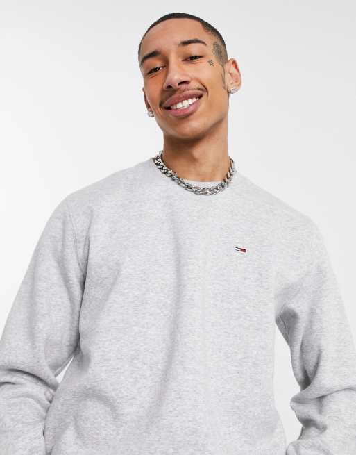 Tommy Jeans crew neck logo sweatshirt in gray