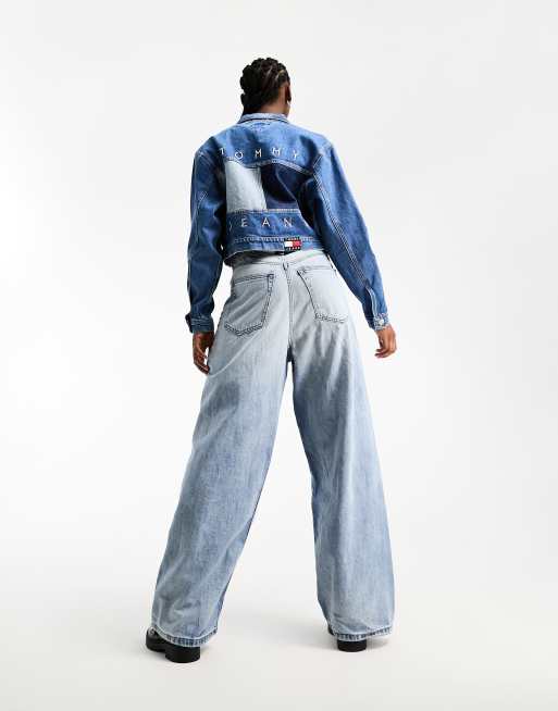 Tommy hilfiger cropped denim jacket sales