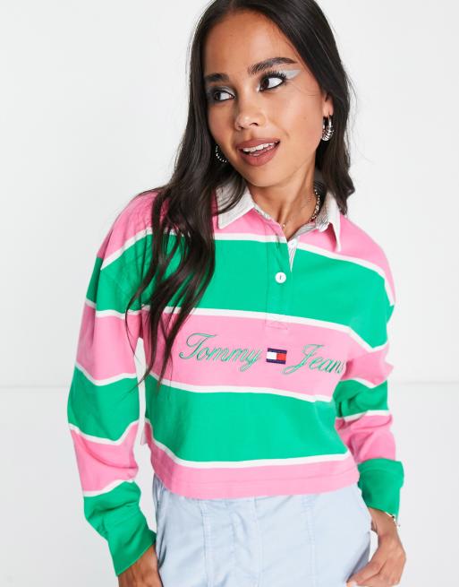 tommy jeans cropped rugby shirt