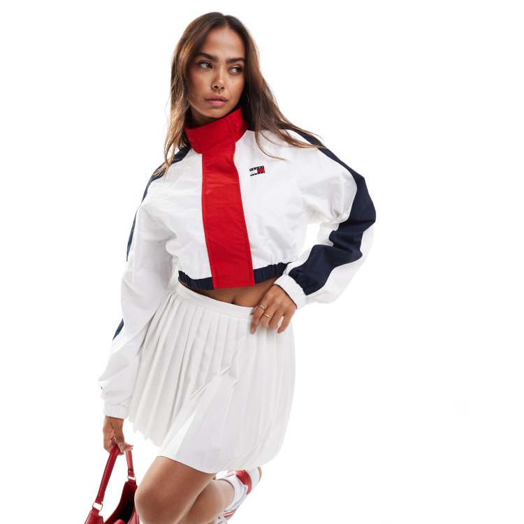 Tommy Jeans cropped archive windbreaker in red white blue ASOS
