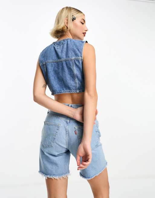 Short jean shop vest