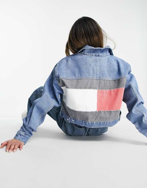 Tommy hilfiger big flag best sale denim jacket