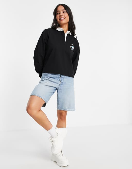 tommy jeans cropped rugby shirt