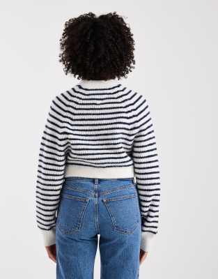 Tommy Jeans Cropped Sweater In Blue