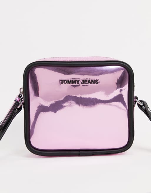 Tommy Jeans crossover bag in metallic pink